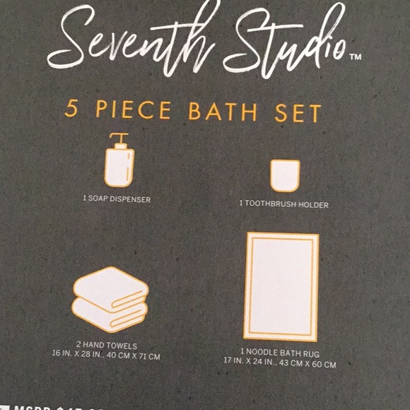 Seventh Studio Ribbed 5-Piece Bath Set - Picture 10 of 10